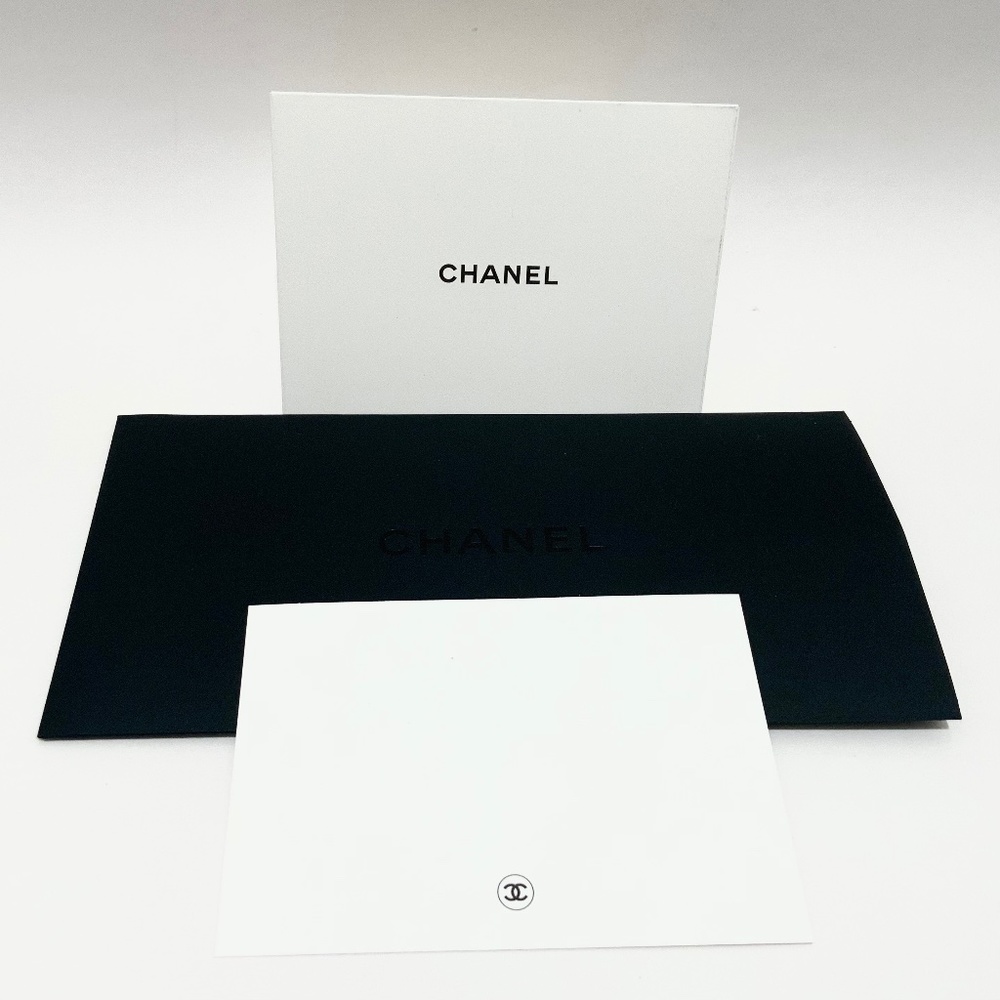 CHANEL black signature white note card White and Black envelope with CHANEL Logo